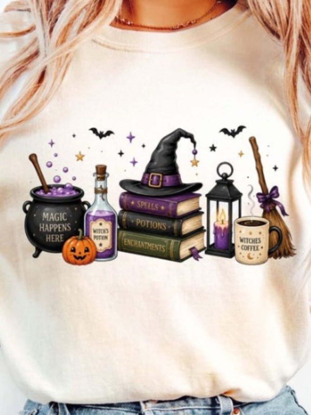 Magic Happens Here Halloween T-Shirt, Spooky Season Shirt - Picture 2 of 4